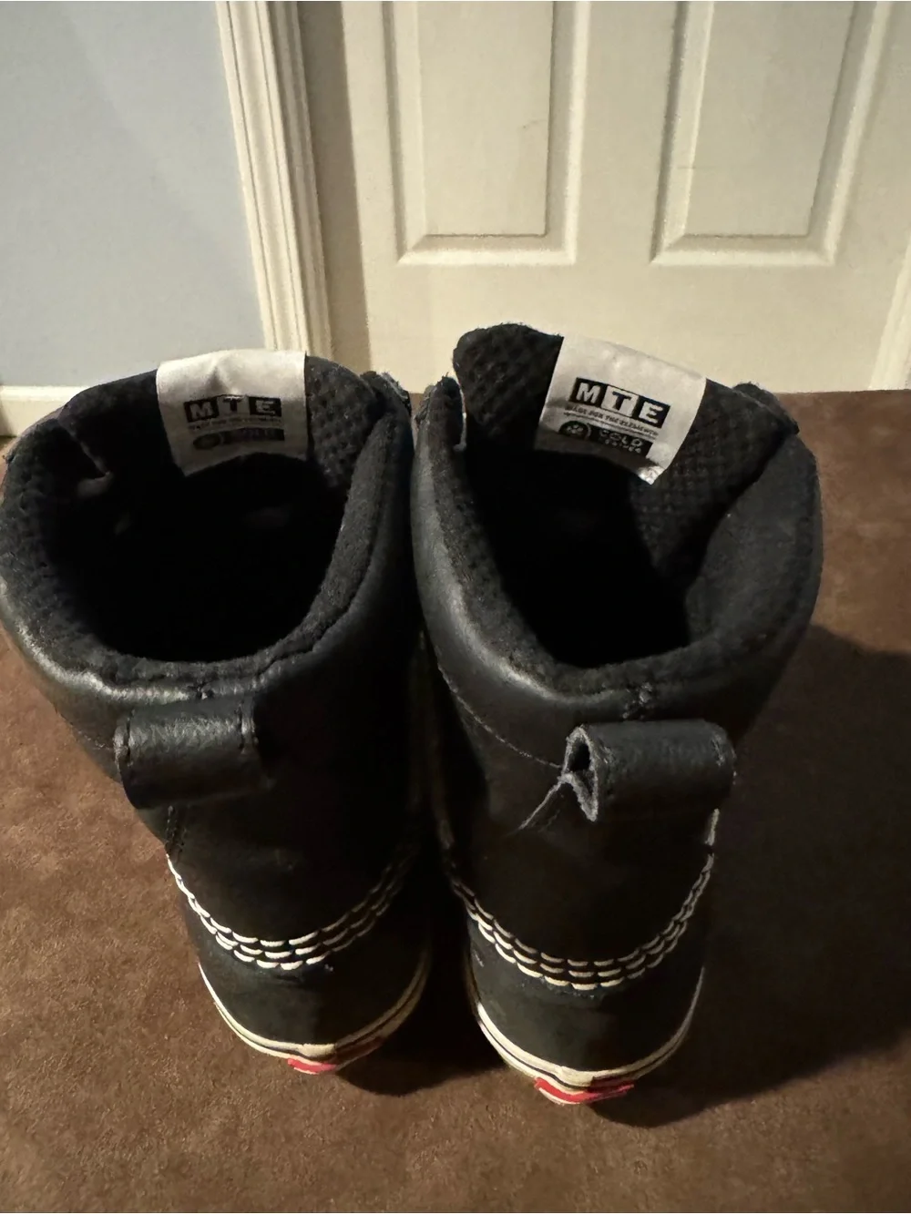 Vans Kids Black High-Top Lace-Up Winter Boots with White Stripe